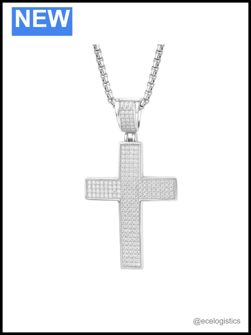 Moissanite Cross Necklace S925 Sterling Silver Hip-Hop Jewelry Gift